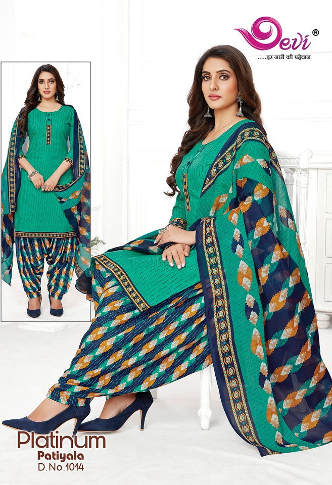 Devi Platinum Patiyala 1 Wholesale Ready Made Indo Cotton Dress Collection

